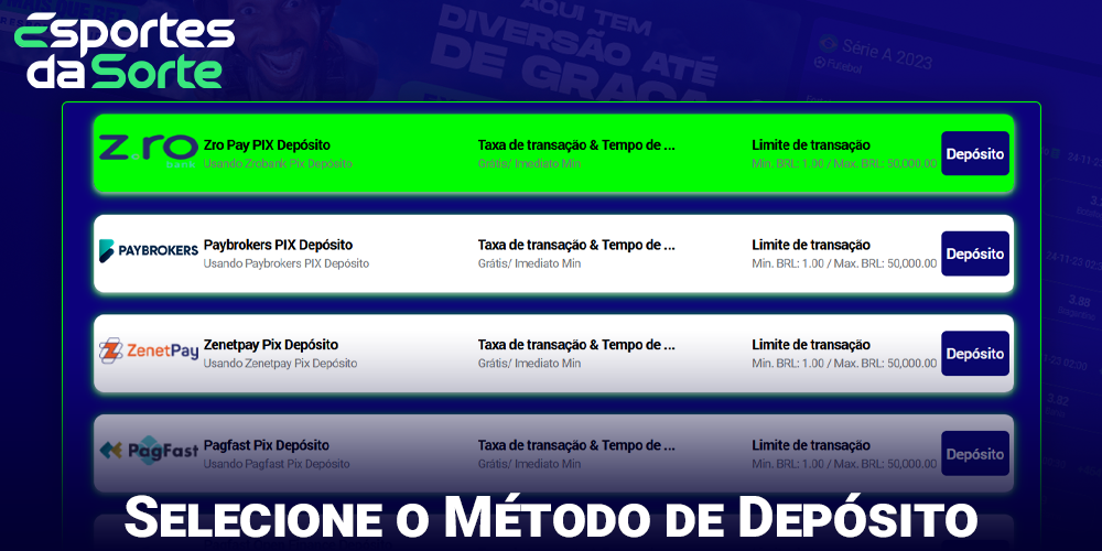 Como depositar na Esportes da Sorte