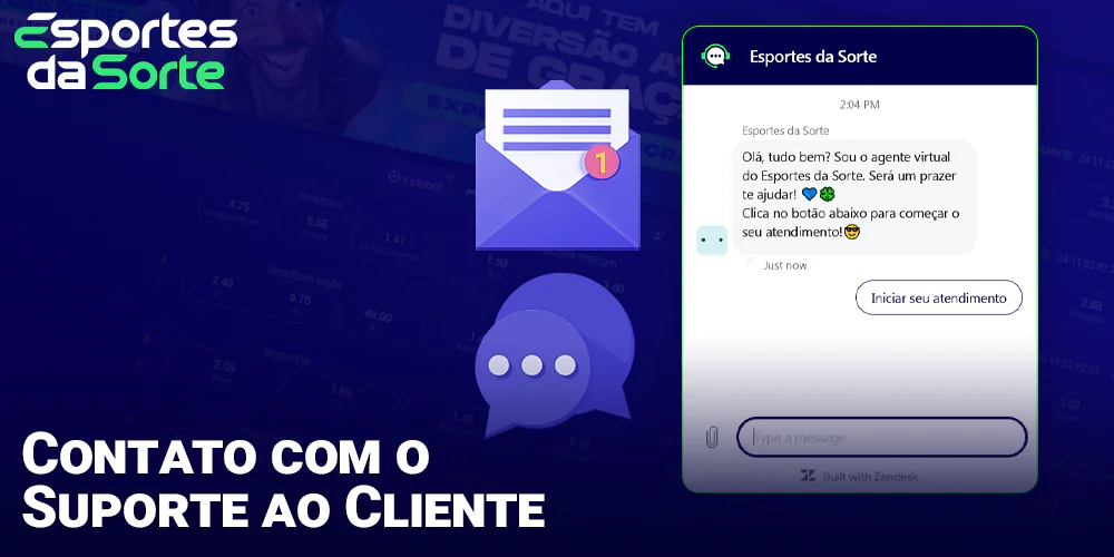 Contato com a equipe de suporte do site Esportes da Sorte